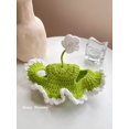 thumbnail image 5 of Cute Flower Crochet Pet Bucket Hat, Hand Knitted Floral Sun Hat Adjustable Neck Strap Headwear for Small Dogs Cats Holiday Photo Prop Accessories, 5 of 5
