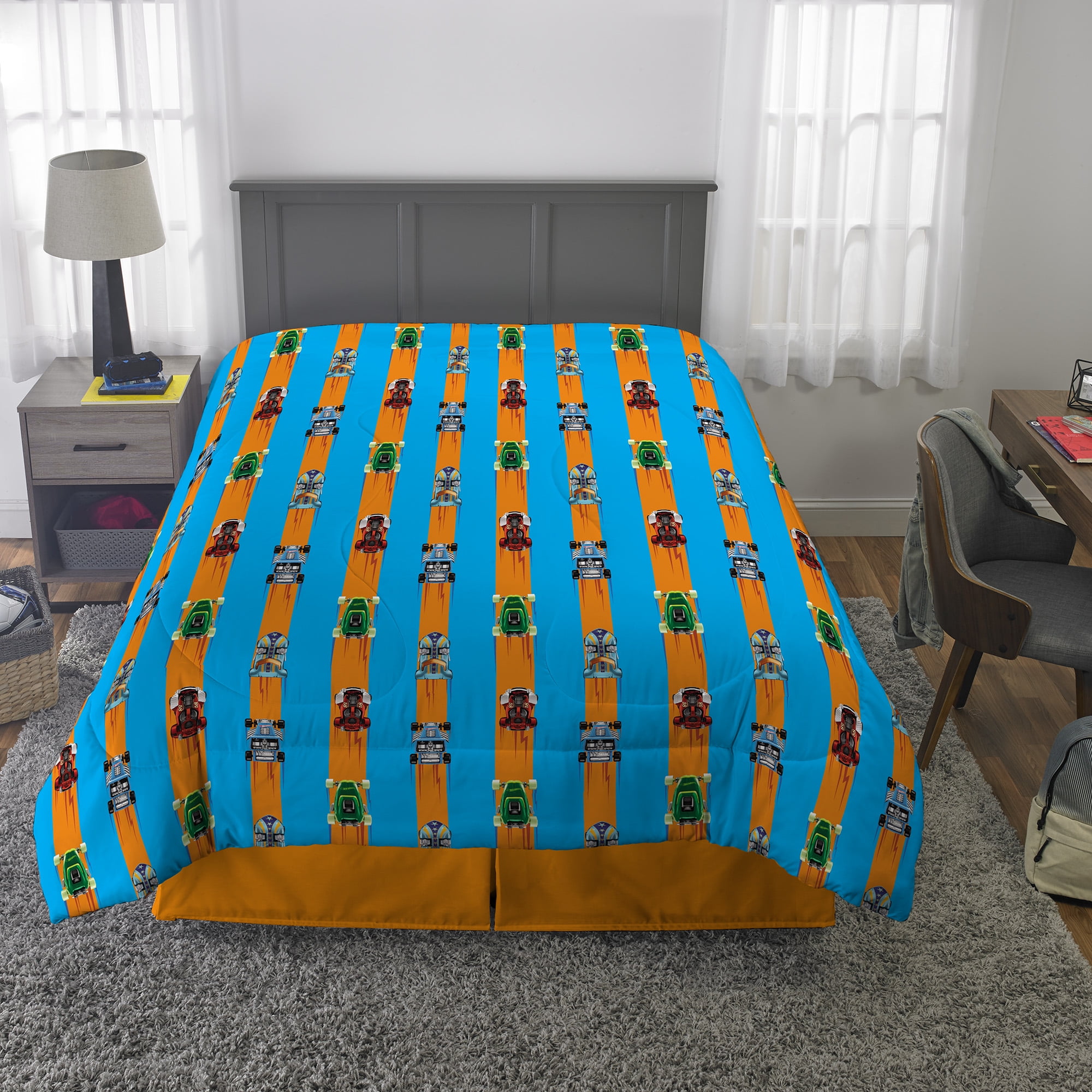 Hot Wheels Bed In A Bag Kids Bedding Bundle Set 4 Piece Twin Walmart Com Walmart Com