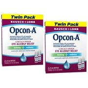 2 Pack - Opcon-A Eye Allergy Relief Drops–Antihistamine and Redness Reliever Eye Drops–from Bausch + Lomb – 0.5 FL OZ (15 mL) Twin Pack