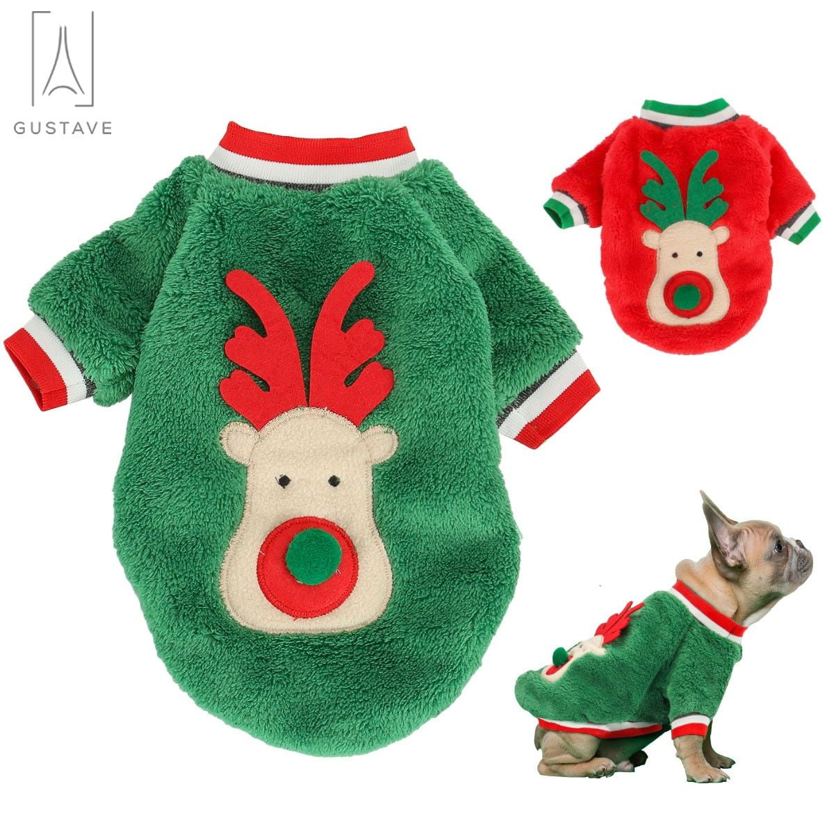 Gustave Pet Dog Clothes Winter Warm Sweater Fleece Coat Puppy Cat Small