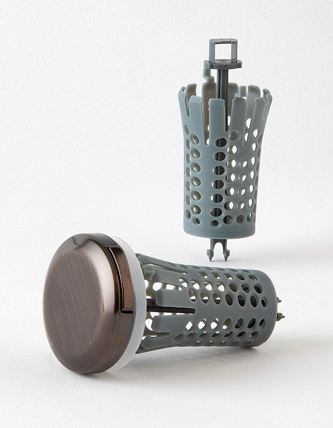 Drain Buddy Sink Drain Stopper in Oil Rubbed Bronze Finish with Hair