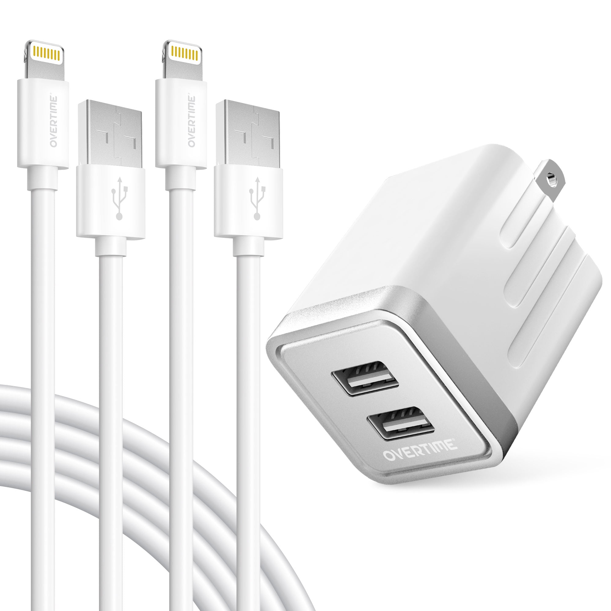 TAKAGI Fast Charging Lightning Cable High Speed Data Sync Transfer 6feet Cord With Wall Charger Plug 2 Sets Compatible With iPhone XS MAX/XR/X/8/7/Plus/6S/6/SE/5S/iPad iPhone Charger ETL Listed 