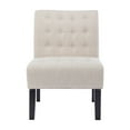 thumbnail image 2 of Christopher Knight Home Lewis  Fabric Tufted Accent Chair by  Matte Black/ Beige, 2 of 5