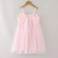 thumbnail image 3 of Vedolay Girls Summer Sleeveless Crew Neck Bow Solid Color Tulle Princess Dress,Red 5-6 Years, 3 of 5