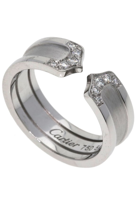 Pre-Owned Cartier C2 Ring, Diamond, Small, #54, 18K White Gold, Women's, CARTIER