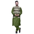 thumbnail image 1 of Atasi Kurta Churidar Uni pour Homme à Col Mandarin, Pyjama et Ensemble de Veste Nehru Imprimée, 1 of 1