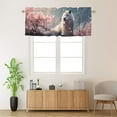 thumbnail image 2 of Wolf Valance Rod Pocket Window Curtain for Kitchen Wild Animals Cherry blossoms Winter Snow Mountain Window Treatment for Living Room Bedroom Bathroom 54 by 18 in, 1 Panel, 2 of 6