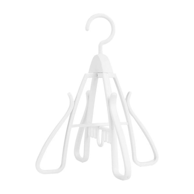 Siruishop Shoe Drying Rack Foldable 360 degree Rotatable Hold 4 Multifunctional Shoes Hanger white