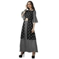 thumbnail image 4 of Moomaya Printed High Low Crop Top Kurti Palazzo Set Ethnic Indian Clothing Set For Womens, 4 of 9