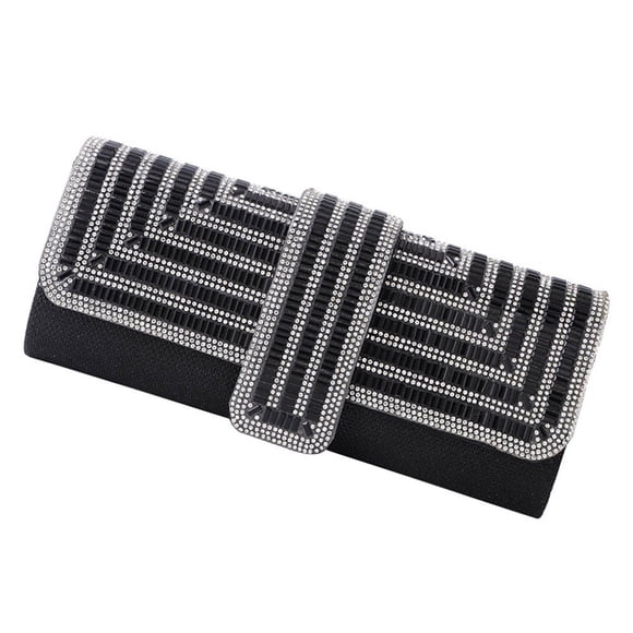 Hytrove 1Ud Sobre De Mujer Negro Con Rhinestones Para Banquete Y Reuniones