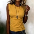 thumbnail image 2 of CIENVNSTG Womens 2026 Trendy Going Out Summer Tank Tops Spring Casual Basic Cute Sleeveless Shirts Vacation Fashion Outfit Clothes Lightweight Breathable for Spring Summer Daily Wear Yellow L, 2 of 4