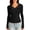 Black, variant on Tops for Women Lace V Neck Long Sleeve Slim Going out Tops Casual Stretchy Daily Undershirts Blouses,Black,S