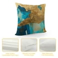 thumbnail image 4 of Qinduosi  Teal and Gold Throw Pillow Covers  Blue Abstract Pillow Cases Turquoise Velvet Decorative Cushion Cases for Sofa Couch White, 4 of 5