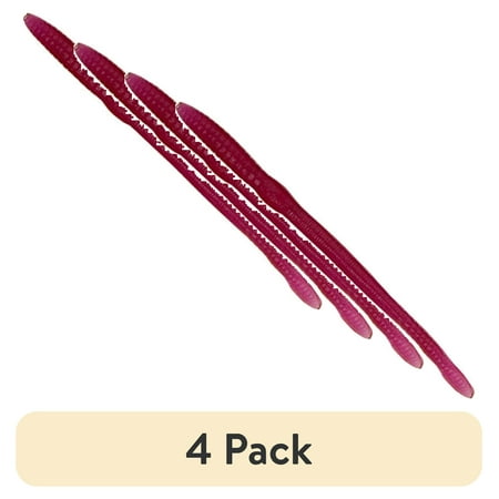 (4 pack) Creme Pre-Rigged Weedless 6 Scoundrel Worm Lure Purple