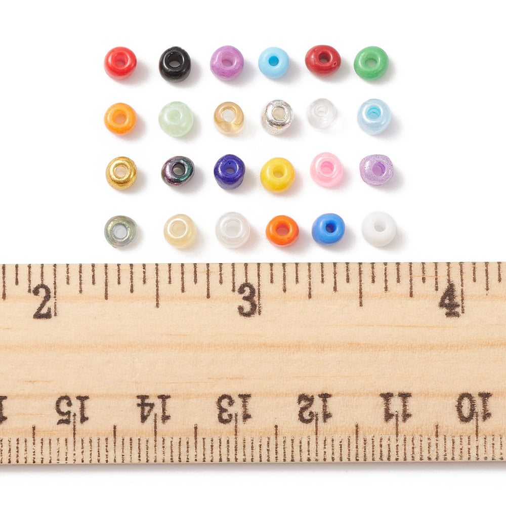 1Box 420G 28 Style 6/0 Glass Seed Round Beads Baking Paint & Inside Colours & Opaque & Ceylon Mixed Color 4~5x3~5mm Hole: 1.2~1.5mm 15g/style