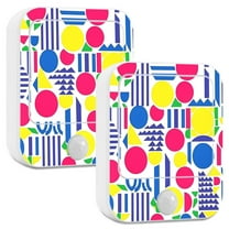 Yayeee 2-Pack Plug in LED Night Lights with Light Sensors Motion Detectors, Red Retro Shapes