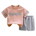 thumbnail image 1 of Fshinging Children Clothes Set Shorts 2 Piece Set Short Sleeved Running Suit Quick Drying Summer T Shirt Garçon Ensemble, 1 of 3