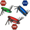 thumbnail image 2 of Hyper Tough 3-Pack Folding Hex Key Set with SAE, Metric, and Star, 2 of 9
