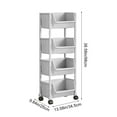 thumbnail image 2 of Removable Plastic Storage Rack With Wheels Mobile Multi Tier Organizer With Three Baskets And Lid For Kitchen Bathroom Living Room Home Use Durable Abs Frame, 2 of 6