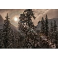thumbnail image 2 of Steve Mohlenkamp 18x14 Black Ornate Wood Framed with Double Matting Museum Art Print Titled - Jasper National Park in Alberta Canada wakes to another winter sunrise, 2 of 4