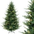 thumbnail image 1 of Costway 8 FT Artificial Xmas Tree with 1480 PVC PE Branch Tips 450 Warm White LED Lights, 1 of 10