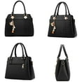 thumbnail image 2 of Women Purses Satchel Handbags Ladies Designer Top Handle Tote Bag PU Leather Bag Black, 2 of 7