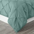 thumbnail image 4 of Chezmoi Collection Berlin Spa Blue Pinch Pleat Queen Comforter Set, 3-Piece, Soft Pintuck, Lightweight All Season Microfiber Bedding, 4 of 9