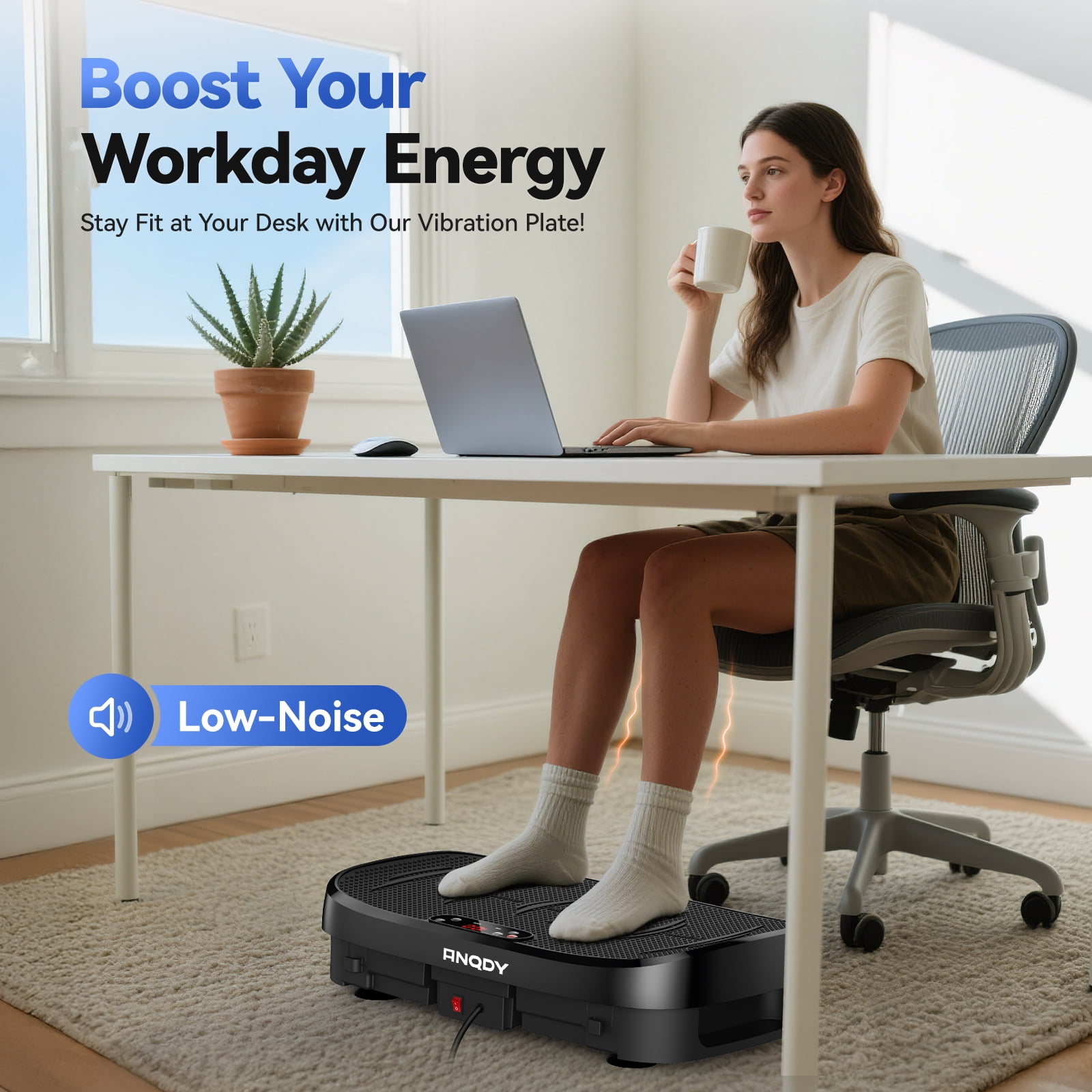 Anqdy Vibration Plate Exercise Machine for Home Fitness & Whole Body Workout, 450 Lbs Capacity