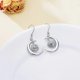 thumbnail image 4 of Moonstone Filigree Evil Eye Earrings Sterling Silver Hamsa Evil Eye Jewelry for Women Girls, 4 of 4