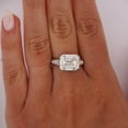 thumbnail image 5 of 5.53 Carat Emerald Cut Lab Grown Diamond Half Bezel White Gold Ring, 5 of 11