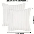 thumbnail image 6 of Pack of 2 Faux Fur Plush Decorative Throw Pillow Covers Luxury Striped Soft Pillowcase Cushion Covers for Sofa Couch Bedroom Cream White, 6 of 7