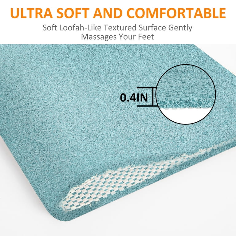 GPED 17.7x30 Non-Slip Bath Mat with Drain Holes, Blue photo 6