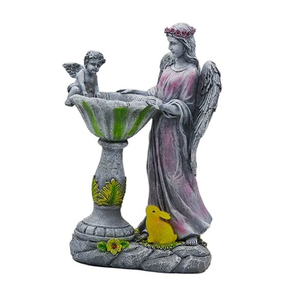 Resin Fountain Light up with Solar Light for Garden Decors and Outdoor Enhancement Housewarming for Friend