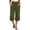 Army Green, variant on Women's Solid Color Elastic Drawstring Waist 3/4 Capri Yoga Pants, Polyester Elastane Loose Pocket Trousers S-XXL, Breathable Bottoms for Beach Daily | TruHer,Army Green L