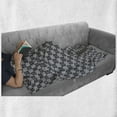 thumbnail image 6 of Geometric Soft Flannel Fleece Blanket, Sketched Nested Design of Overlapping Diamond Outlines and Chain Links, Cozy Plush for Indoor and Outdoor Use, 50" x 70", Black and Pale Grey, by Ambesonne, 6 of 6
