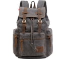 thumbnail image 2 of High Capacity Canvas Vintage Backpack - for Camping Hiking Travel 12-15" Laptop Rucksack School Backpack, 2 of 6