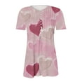 thumbnail image 5 of Valentines Day Blouses for Women, Heart Shirt Tunic, Short Sleeve V Neck Blouses Women's Valentine's Day Printed Short Sleeved Tops with V-Neck Button Pleats Shirts, 5 of 5