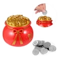 thumbnail image 3 of Minkissy 6pcs Coin Storage Jar Assorted Color Plastic Organizing Coins Office Use, 3 of 6