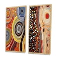 thumbnail image 3 of Designart "Amber Tinged Circular Dot Aboriginal Art V" Transitional Framed Wall Art Set Of 2 - Abstract Yellow Framed Canvas Set For Living Room Decor, 3 of 6