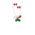 thumbnail image 2 of Delight Jewelry Silvertone Open Cupid's Heart Christmas Kiss Charm Necklace and Stud Earrings, 2 of 4