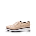 thumbnail image 2 of BURUDANI Women's Platform Wingtip Oxfords Lace-Up Round-Toe Dress Shoes for Business, Work, Office, Casual Chic, 2 of 8