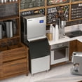 thumbnail image 4 of Coolski Commercial Ice Machine 450Lbs/Day, 22'' Wide Ice Maker with 300lbs Large Storage Bin, Industrial Ice Machine for Restaurants/Bars/Hotels, Ice Ready in 5-15 min, Stainless Steel, 4 of 8