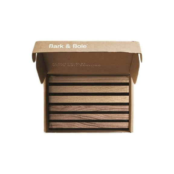 Bark & Bole Acoustic Slat Wood Wall Panels Sample Box, Oak & Walnut, 4.7" x 11.8", 2 Pieces