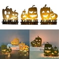 thumbnail image 2 of Candelabro de calabaza de Halloween, adornos de mesa para el hogar, candelabro de metal, decoración para centros de mesa, casa embrujada, 73, 2 of 5