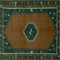 thumbnail image 1 of Ahgly Company Indoor Square Persian Turquoise Blue Traditional Area Rugs, 5' Square, 1 of 4