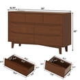 thumbnail image 3 of ChVans 7 Drawer Dresser with Power Outlets, Solid Wood Dresser for Bedroom, Mid-Century Modern Closet Dresser w/ Groove Handle for Living Room Hallway Entryway, 3 of 8