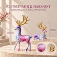 thumbnail image 5 of Clearance! 2PCS Reindeer Christmas Decor, Floral Watercolor Deer Figurines with Golden Antlers, Standing and Reclining Deer Christmas Tabletop Decorations for Home, Mantel and Shelf, 5 of 6