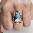 thumbnail image 7 of Oyster Copper Turquoise Ring, Natural Turquoise Ring, December Birthstone, Womens Ring, Coffin Ring, 925 Sterling Silver, Christmas, Handmade, Statement Jewelry, Coffin Shape Gemstone Ring, 7 of 7