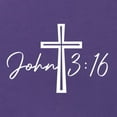 thumbnail image 5 of Wild Bobby, John 3:16 Cross Inspirational/Christian Women Slim Fit Junior Tee, Purple Rush, Large, 5 of 5