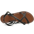 thumbnail image 3 of DADAWEN Women Ankle Strap Sandals Flat Thin Summer Casual Black7 US, 3 of 4